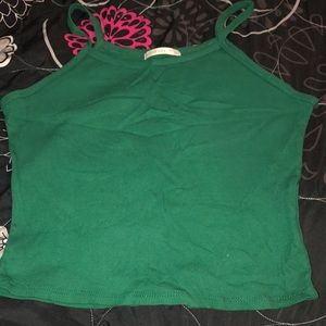 green cropped tank top